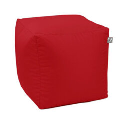 rucomfy Beanbags Rucomfy Indoor Or Outdoor Water Resistant Red Cube Beanbag Footstool - thumbnail 3