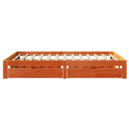 Berkfield Bed Frame With Drawers Without Mattress Wax Brown 140X190 Cm - thumbnail 7