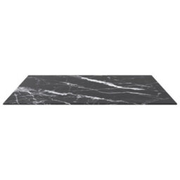 Berkfield Table Top Black 80X80 Cm 6 mm Tempered Glass With Marble Design - thumbnail 3