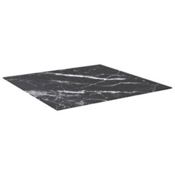 Berkfield Table Top Black 80X80 Cm 6 mm Tempered Glass With Marble Design - thumbnail 2