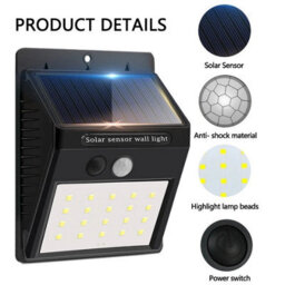 20 Led Solar Pir Motion Sensor Wall Lights Outdoor Garden Security - thumbnail 9