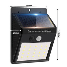 20 Led Solar Pir Motion Sensor Wall Lights Outdoor Garden Security - thumbnail 3