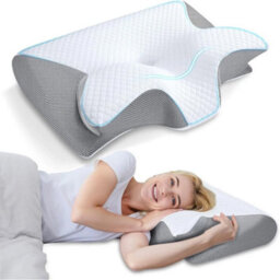Cervical Memory Foam Neck Pillow 2 In 1 Ergonomic Contoured Support Pillow - thumbnail 5