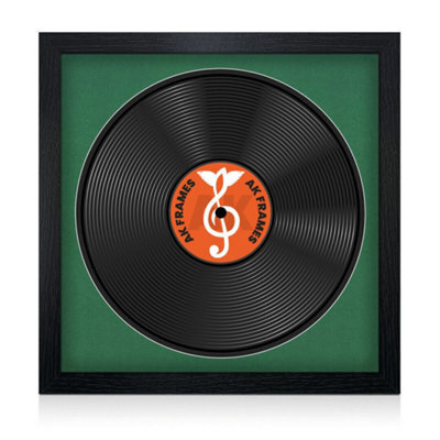 "16X16"" Black Modern Vinyl Record Frame With Emerald Mount For 12 Inch Lp Disc - Ak Frames" - image 1