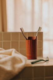 Cosmic Toothbrush Holder, Bathroom Tumbler, White, Recycled Materials, Award-Winning Design, Avenir Collection - thumbnail 4