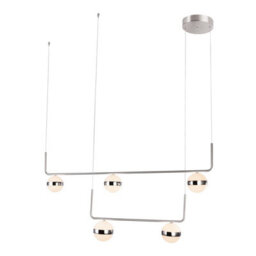 Luminosa Lighting Luminosa Lovest Bar Pendant Ceiling Light Nickel Matt 5X Led 3000K - thumbnail 1
