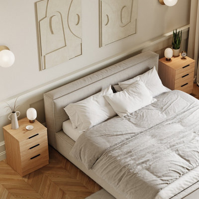 Lassic Vida Designs Trega Pine 3 Drawer Compact Space-Saving Nightstands, (H)500mm X (W)390mm X (D)280mm, Set Of 2 - image 1