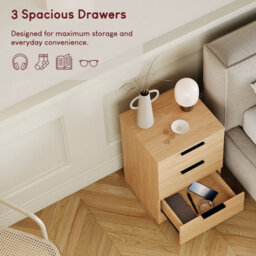 Lassic Vida Designs Trega Pine 3 Drawer Compact Space-Saving Nightstands, (H)500mm X (W)390mm X (D)280mm, Set Of 2 - thumbnail 6