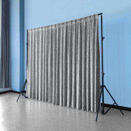 Neel Blue 4X1M Crushed Velvet Backdrop, Photography Background Blackout Curtain - Silver - thumbnail 8