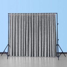 Neel Blue 4X1M Crushed Velvet Backdrop, Photography Background Blackout Curtain - Silver