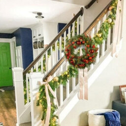 Amorly 40Cm Rattan Base Christmas Wreath, Festival Venue Arrangement Prop, Decorative Hanging Wreath For Front Door, Indoor Xmas Styling - thumbnail 8