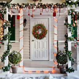 Amorly 40Cm Rattan Base Christmas Wreath, Festival Venue Arrangement Prop, Decorative Hanging Wreath For Front Door, Indoor Xmas Styling - thumbnail 6