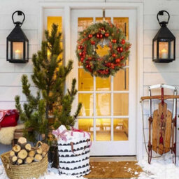 Amorly 40Cm Rattan Base Christmas Wreath, Festival Venue Arrangement Prop, Decorative Hanging Wreath For Front Door, Indoor Xmas Styling - thumbnail 7