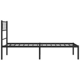 Berkfield Metal Bed Frame With Headboard Black 107X203 Cm - thumbnail 6