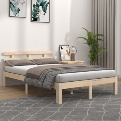 Berkfield Bed Frame Solid Wood 140X190 Cm - image 1