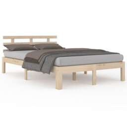 Berkfield Bed Frame Solid Wood 140X190 Cm - thumbnail 2