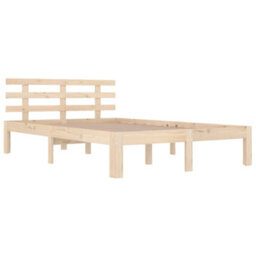 Berkfield Bed Frame Solid Wood 140X190 Cm - thumbnail 3
