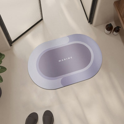 Darphe Light Blue Oval Soft Absorbent Non Slip Diatomite Bath Mat 60Cm L X 40Cm W - image 1