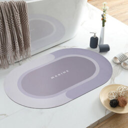 Darphe Light Blue Oval Soft Absorbent Non Slip Diatomite Bath Mat 60Cm L X 40Cm W - thumbnail 2