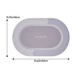 Darphe Light Blue Oval Soft Absorbent Non Slip Diatomite Bath Mat 60Cm L X 40Cm W - thumbnail 8