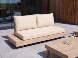Beliani Garden Sofa 2 Seater Marettimo Certified Acacia Wood Beige - thumbnail 2