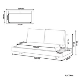 Beliani Garden Sofa 2 Seater Marettimo Certified Acacia Wood Beige - thumbnail 3
