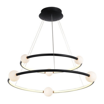 Luminosa Lighting Luminosa Modern Led Hanging Pendant Black, Pink, Warm White 3000K 4600Lm Dimmable