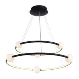 Luminosa Lighting Luminosa Modern Led Hanging Pendant Black, Pink, Warm White 3000K 4600Lm Dimmable