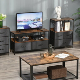 3 Drawer Storage Chest Unit Home W/ Shelves Home Living Bedroom Black - thumbnail 3