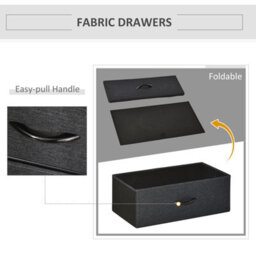 3 Drawer Storage Chest Unit Home W/ Shelves Home Living Bedroom Black - thumbnail 6