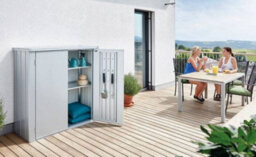 Biohort High Quality 4Ft X 2Ft Romeo Garden Patio Locker - Metallic Quartz Grey - thumbnail 2