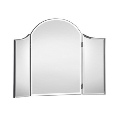Oakham Arcova Antique White Curved Dressing Table Mirror - image 1