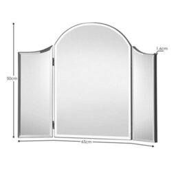 Oakham Arcova Antique White Curved Dressing Table Mirror - thumbnail 3