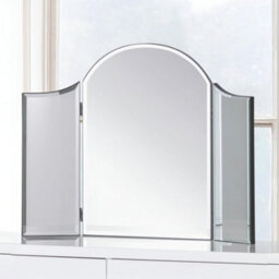 Oakham Arcova Antique White Curved Dressing Table Mirror - thumbnail 2