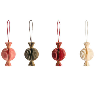 Beliani Set Of 16 Christmas Tree Ornaments Rauma Paper Multicolour - image 1