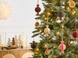 Beliani Set Of 16 Christmas Tree Ornaments Rauma Paper Multicolour - thumbnail 2