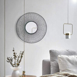 Aspect Furniture Juliet Round Accent Mirror,sunburst Design,black - thumbnail 1
