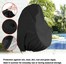 Hanging Chair Cover, Outdoor Rattan Egg Swivel Stand Cover Garden Furniture Protector, 190 X 115 Cm, Black - thumbnail 3