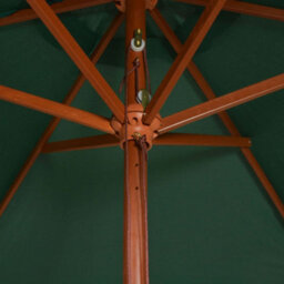 Walplus Garden Parasol 200X300 Cm Wooden Pole Green - thumbnail 5