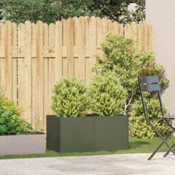 Berkfield Planter Olive Green 80X40X40 Cm Cold-Rolled Steel - thumbnail 3