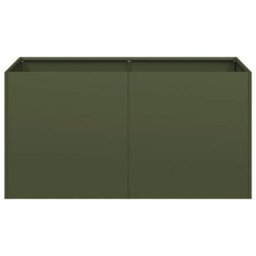 Berkfield Planter Olive Green 80X40X40 Cm Cold-Rolled Steel - thumbnail 4