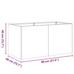 Berkfield Planter Olive Green 80X40X40 Cm Cold-Rolled Steel - thumbnail 9