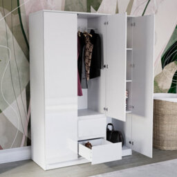 Lassic Vida Designs Glinton 3 Door 2 Drawer Wardrobe (100% Fsc), White - thumbnail 6