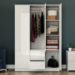 Lassic Vida Designs Glinton 3 Door 2 Drawer Wardrobe (100% Fsc), White - thumbnail 3