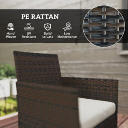 Outsunny 4 Piece Rattan Garden Furniture Sofa Set With Cushions, Brown - thumbnail 5