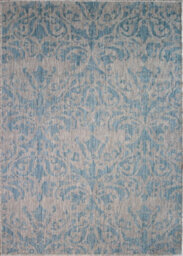 Loomed Aqua Blue Vintage Floral Flatweave Indoor Outdoor Rug 120X170Cm - thumbnail 5