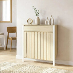 Radiator Cover With Drawer And Vertical Slats Oak - thumbnail 6