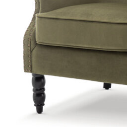 Velvet Sage Green Accent Wingback Chair - thumbnail 2