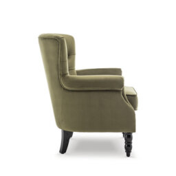 Velvet Sage Green Accent Wingback Chair - thumbnail 5