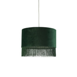 Lighting Collection Velvet Fringe Shade Green - thumbnail 2